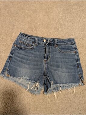 Joe's Jeans Medium Blue Frayed Denim Shorts